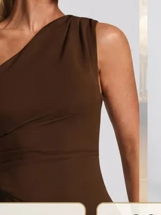 Off-shoulder satin maxi gown
